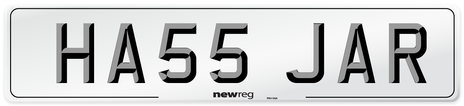 HA55 JAR Number Plate from New Reg
